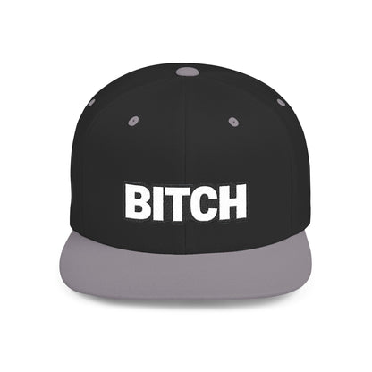 BITCH Embroidered Snapback Hat | Funny Statement Cap | Bold Streetwear Flat Bill | Conversation Starter Gift