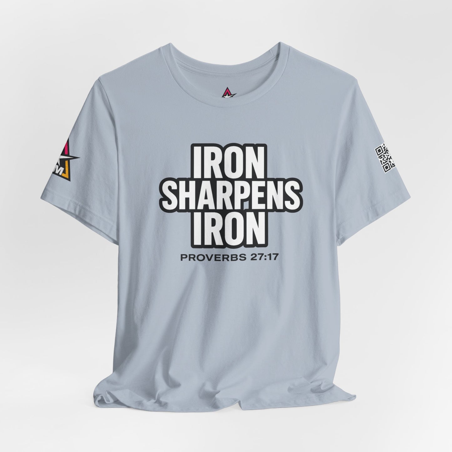 Iron Sharpens Iron Graphic T-Shirt | Proverbs 27:17 Christian Tee | Faith & Strength Streetwear