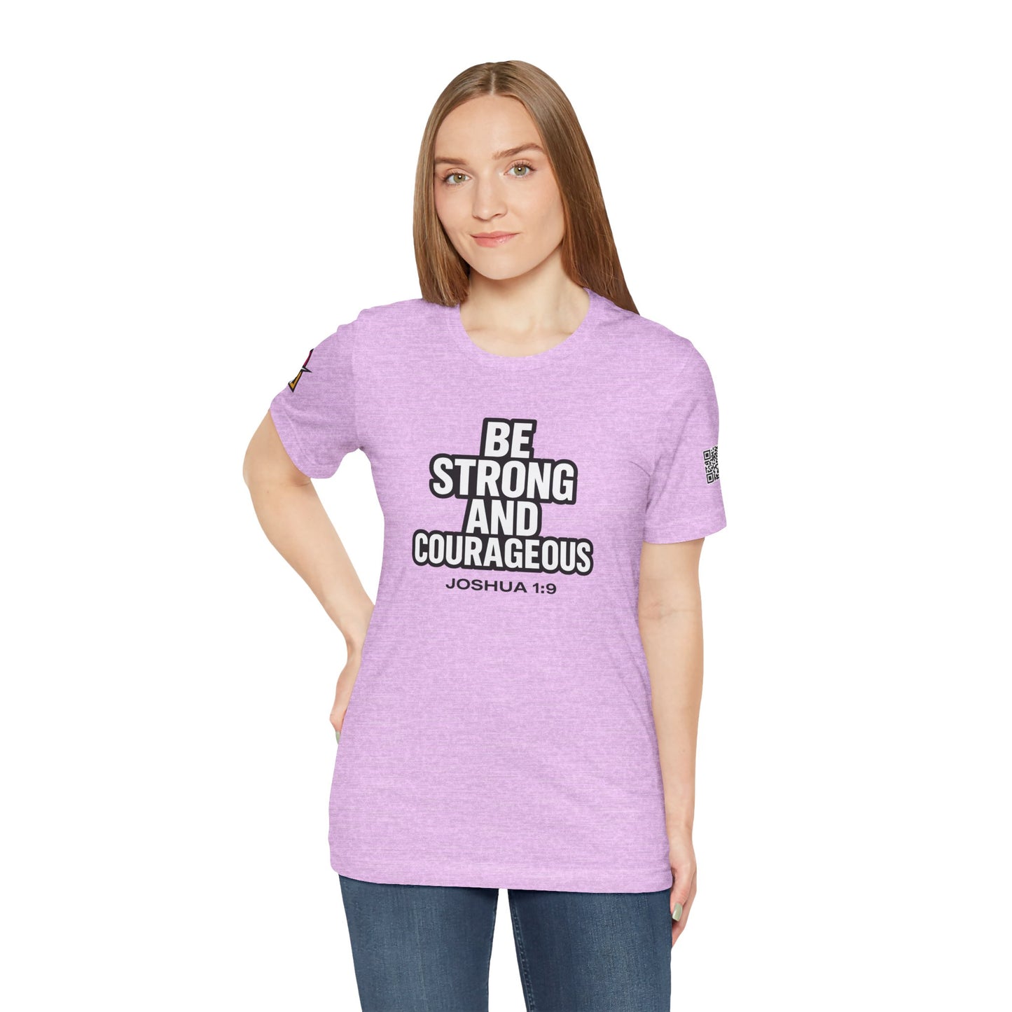 Be Strong and Courageous Graphic T-Shirt | Joshua 1:9 Christian Tee | Faith & Strength Streetwear