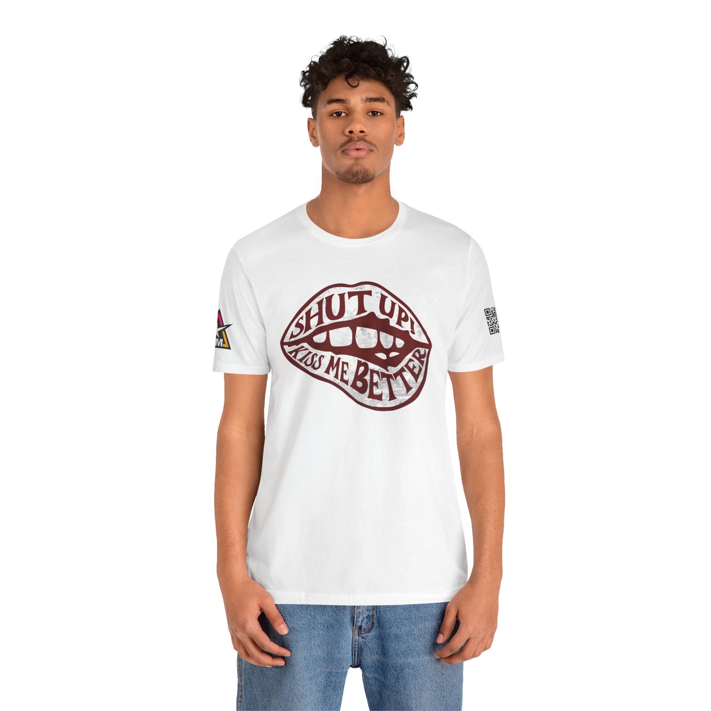 SHUT UP KISS ME BETTER Graphic T-Shirt | Flirty Lips Tee | Bold Romantic Streetwear Shirt | Unisex Graphic Tee