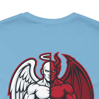 BUILT DIFFERENT Angel & Devil Graphic T-Shirt | Duality Streetwear Tee | Bold Unisex Statement Shirt