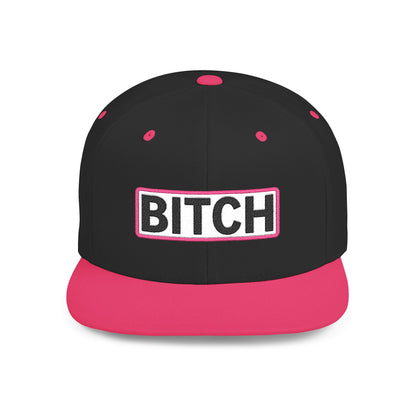 BITCH Embroidered Snapback Hat | Funny Statement Cap | Bold Streetwear Flat Bill | Conversation Starter Gift
