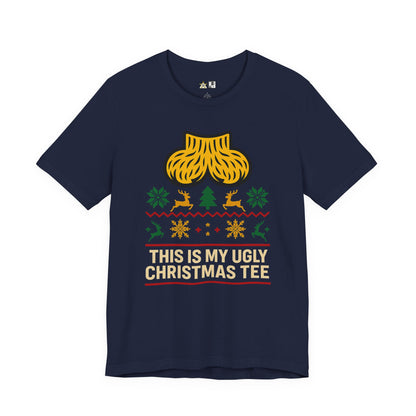 This Is My Ugly Christmas Tee Bold Reindeer & Gold Balls Ornament Holiday T-Shirt