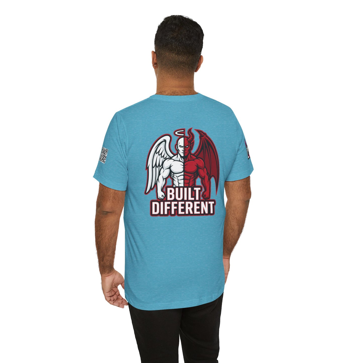 BUILT DIFFERENT Angel & Devil Graphic T-Shirt | Duality Streetwear Tee | Bold Unisex Statement Shirt