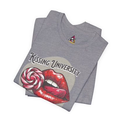 Kissing University Graphic T-Shirt | Sweetest Temptation Tee | Flirty Retro Streetwear Shirt