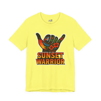 Sunset Warrior Shaka – Unisex Bold Streetwear Graphic Tee