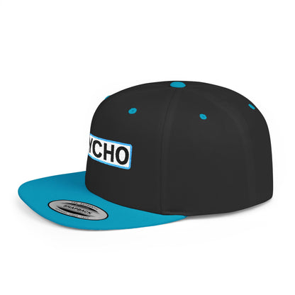 PSYCHO Embroidered Snapback Hat | Funny Statement Cap | Bold Streetwear Flat Bill | Conversation Starter Gift