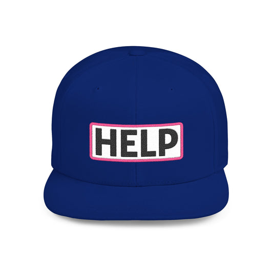 HELP Embroidered Snapback Hat | Funny Trucker Cap | Sarcastic Streetwear Hat | Festival & Everyday Cap Gift