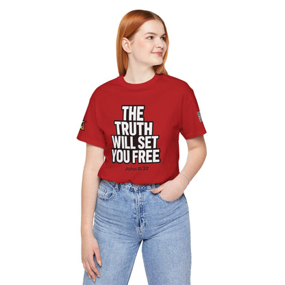 The Truth Will Set You Free Graphic T-Shirt | John 8:32 Bible Verse Tee | Christian Streetwear