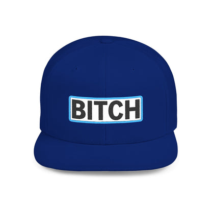 BITCH Embroidered Snapback Hat | Funny Statement Cap | Bold Streetwear Flat Bill | Conversation Starter Gift