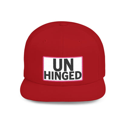 UNHINGED Embroidered Snapback Hat | Funny Statement Cap | Bold Streetwear Flat Bill | Dark Humor Gift