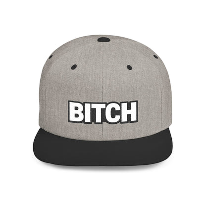 BITCH Embroidered Snapback Hat | Funny Statement Cap | Bold Streetwear Flat Bill | Conversation Starter Gift