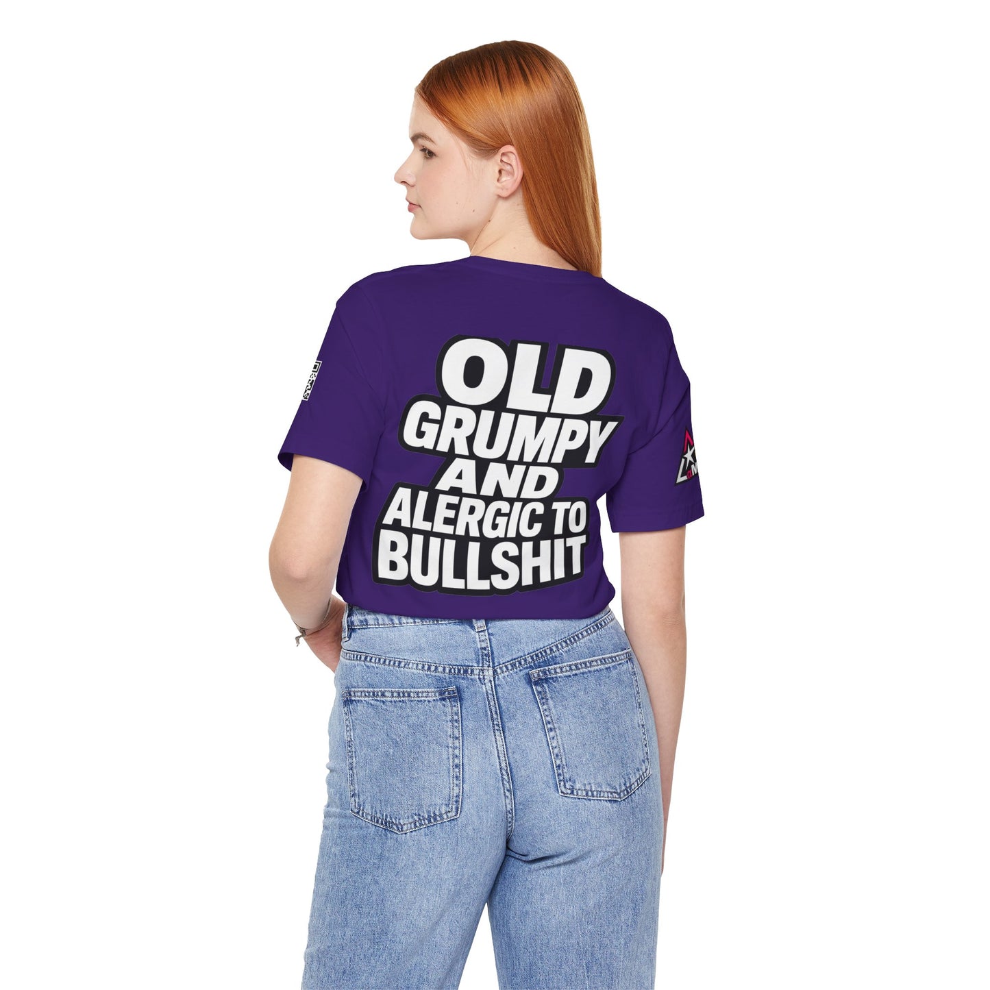 Old Grumpy & Allergic to Bullshit Graphic T-Shirt | Funny Sarcastic Tee