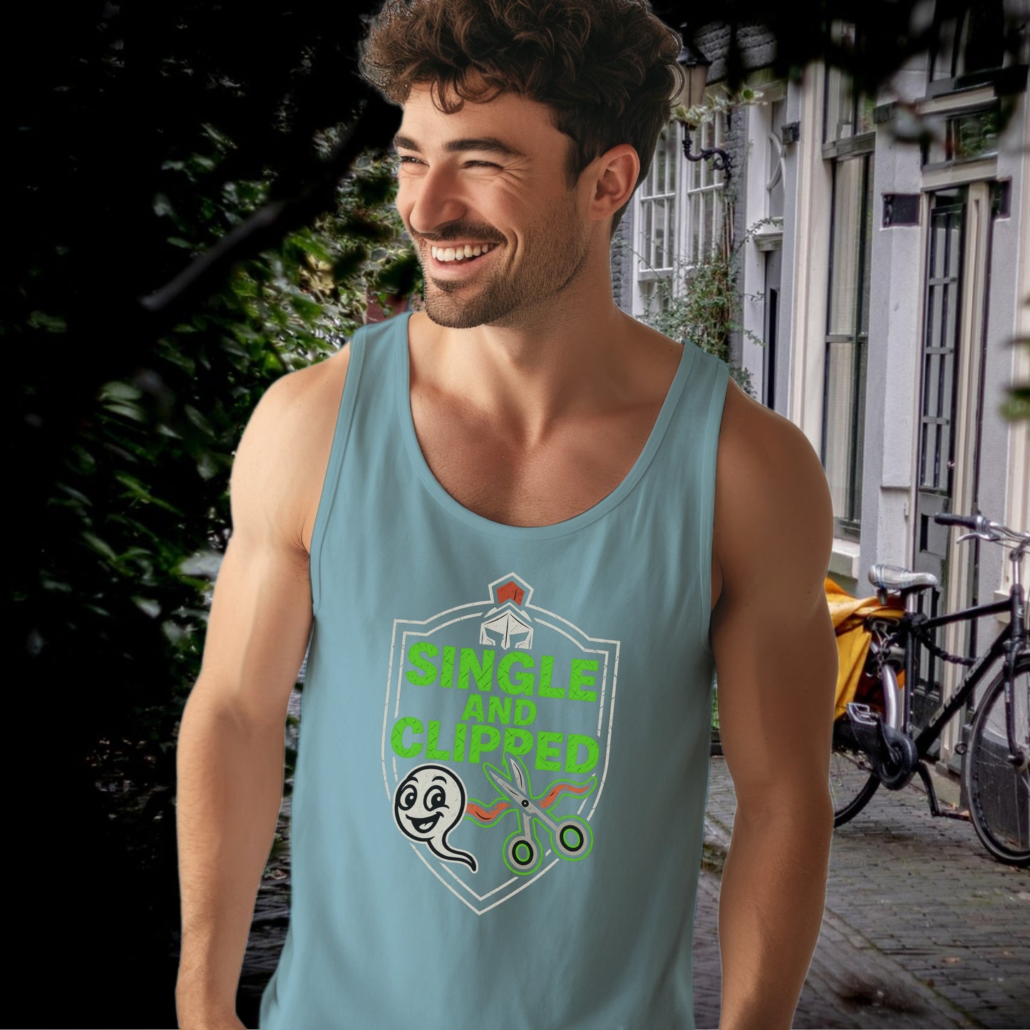 Single And Clipped Print Graphic Tank Top product