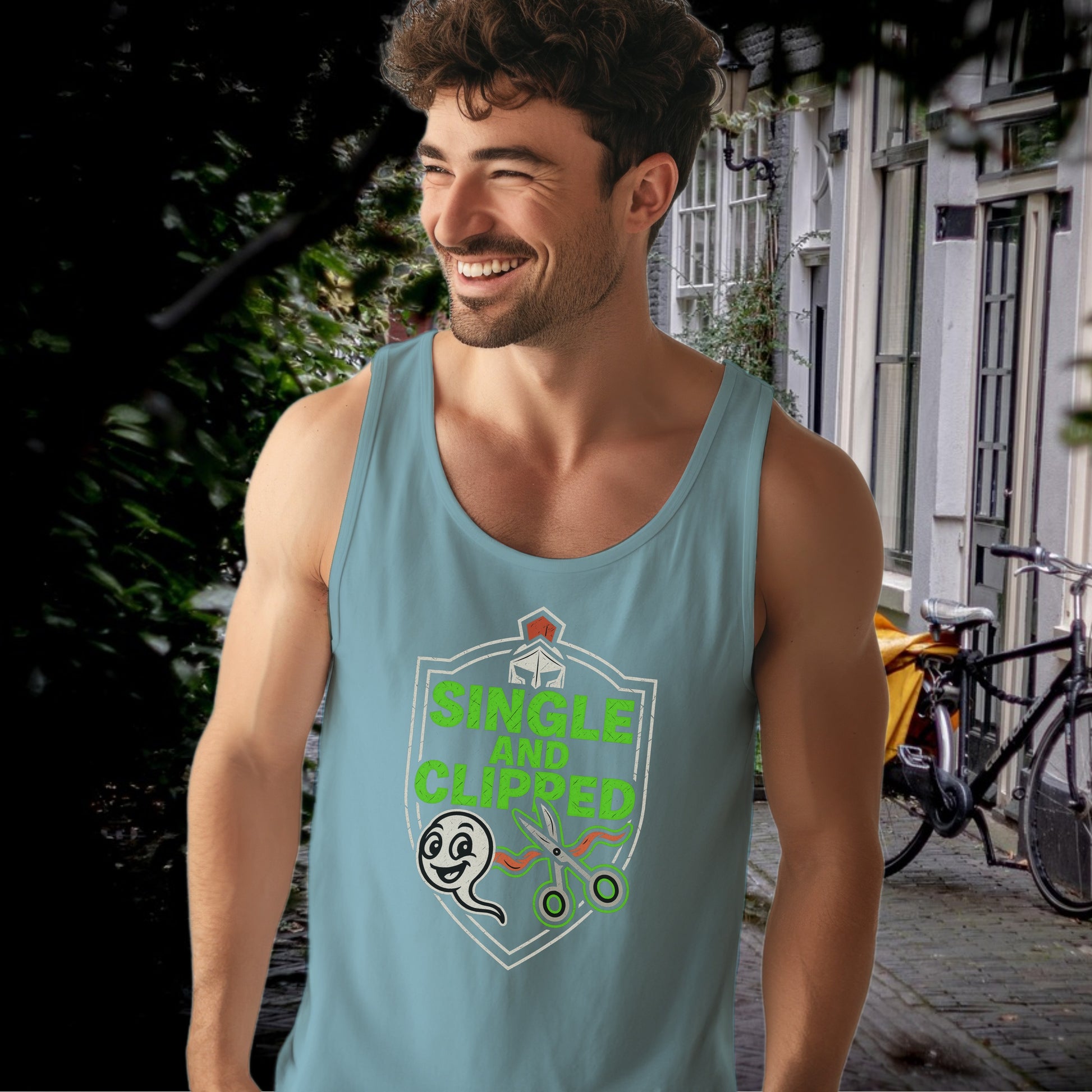Single And Clipped Print Graphic Tank Top product