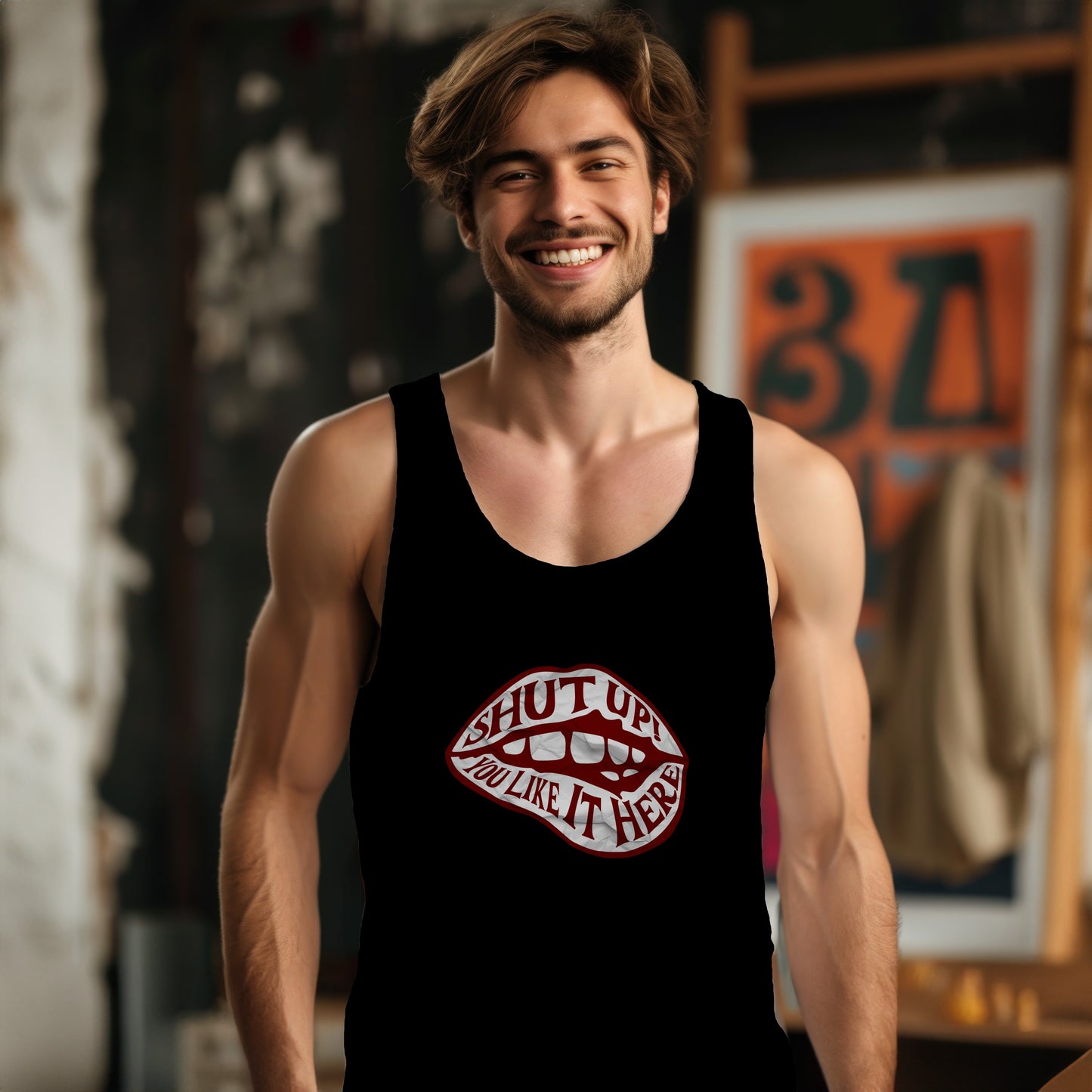 Shut Up You Like It Here Graphic Tank Top product type