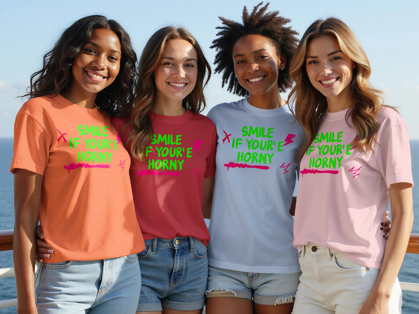 Smile If You're Horny Graphic Tee Product