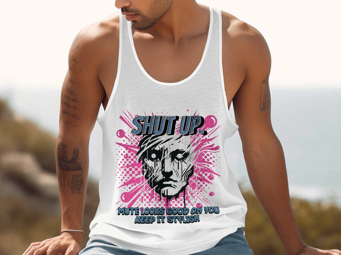 Shut Up Mute Looks Good On You Stylish Tank Top product type