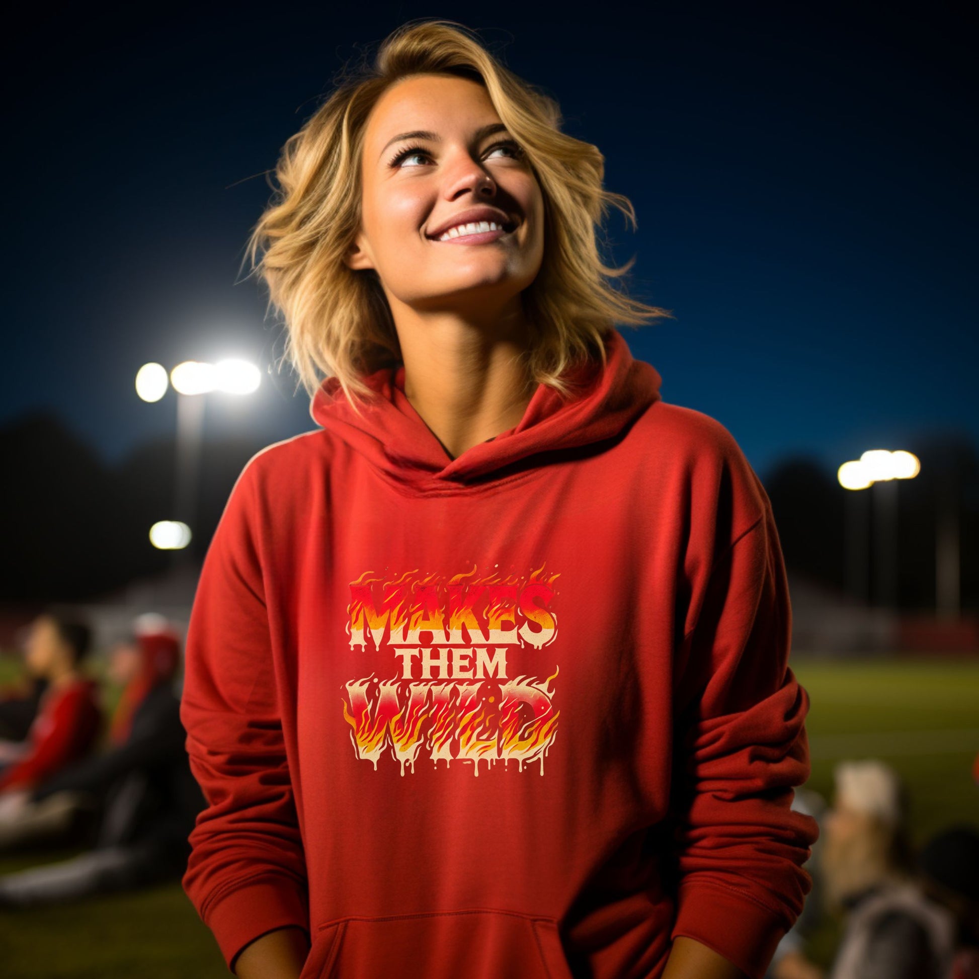Makes Them Wild Graphic Red Hoodie product