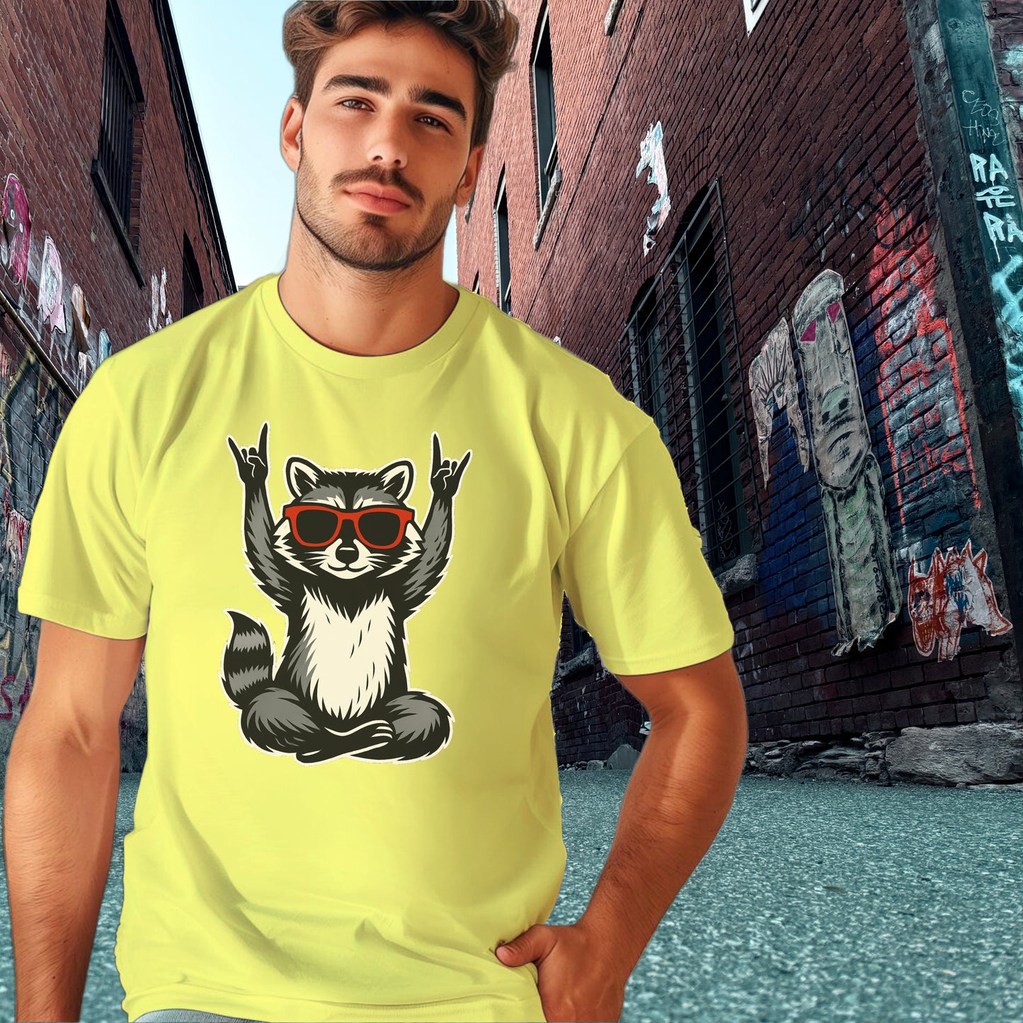 Cool Raccoon with Sunglasses Graphic TShirt