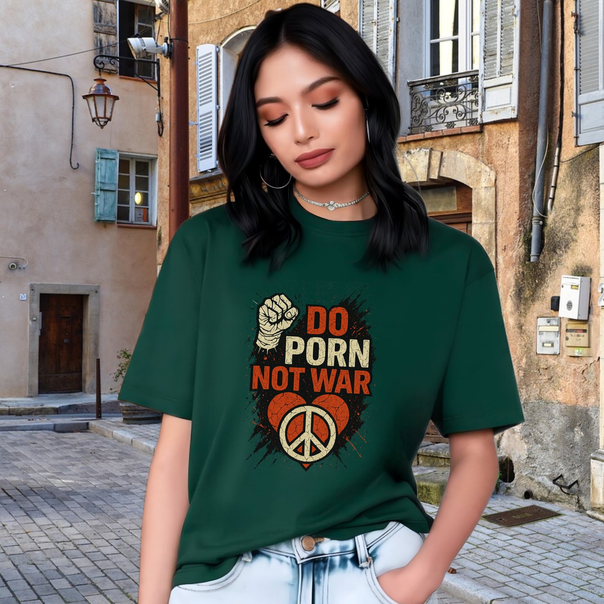 Do Porn Not War Peace Symbol Graphic T-Shirt product