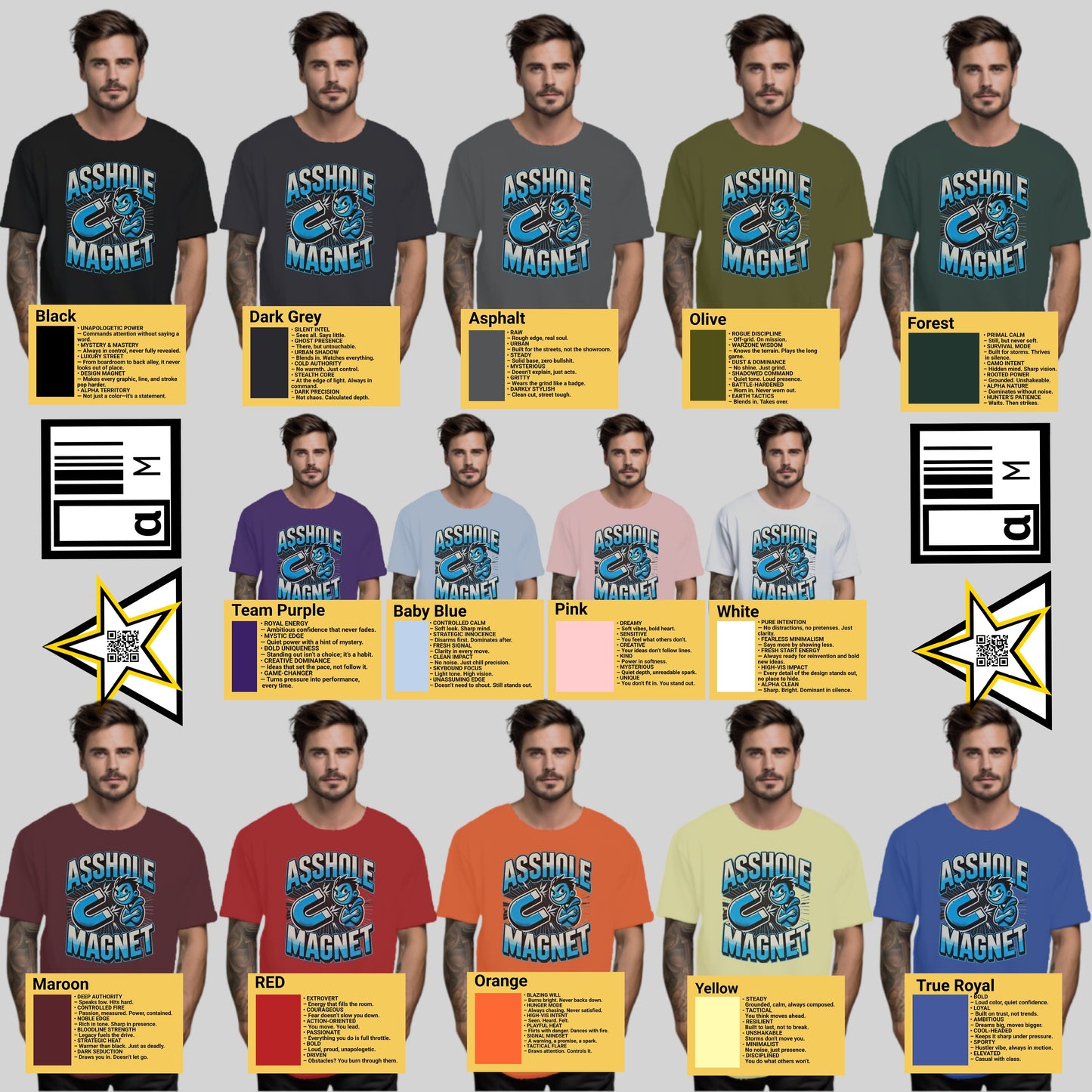 Asshole Magnet Printed Graphic T-shirt product type