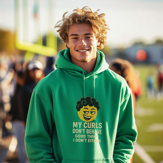 My Curls Don't Behave Green Hoodie product