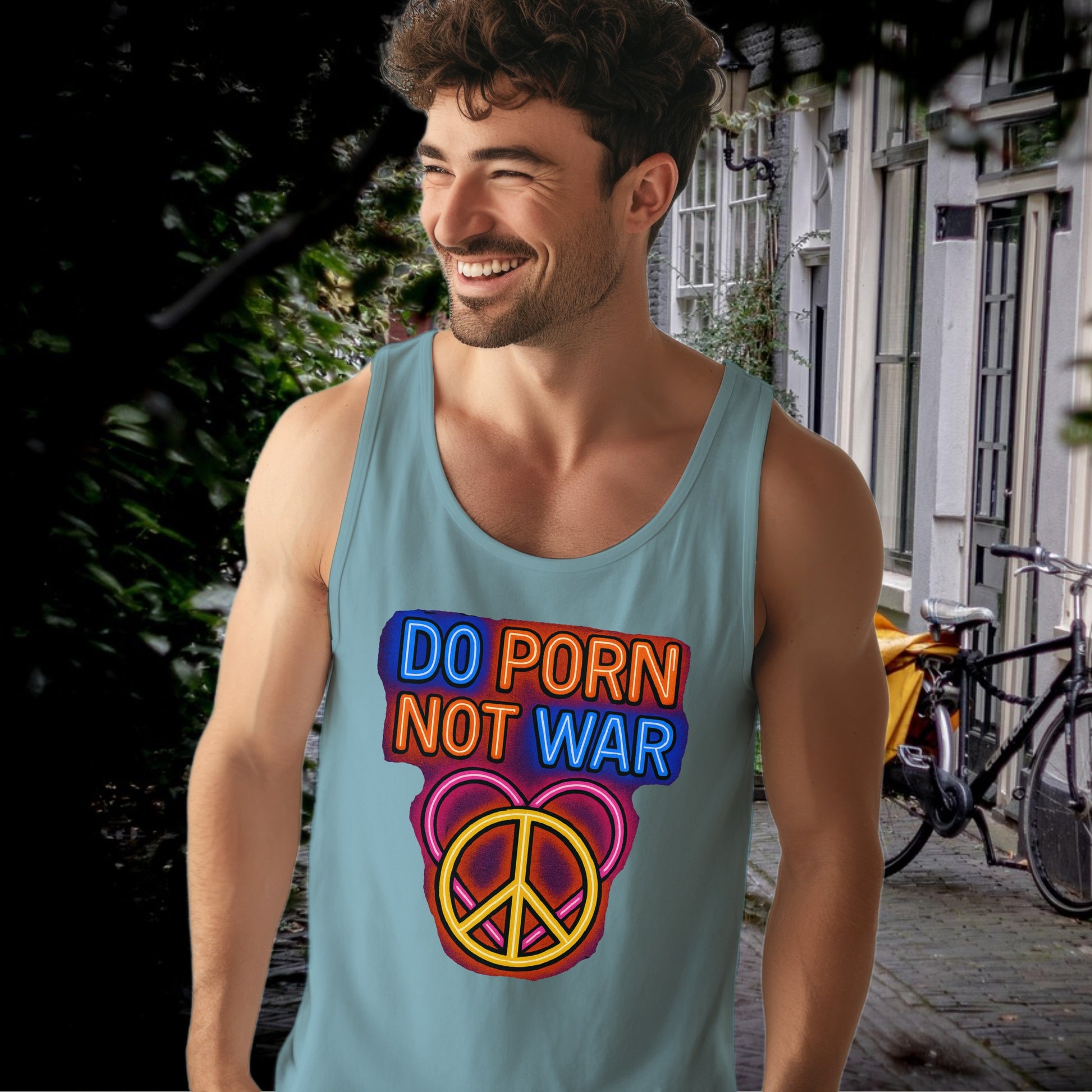 Do Porn Not War Peace Symbol Design Tank Top Product