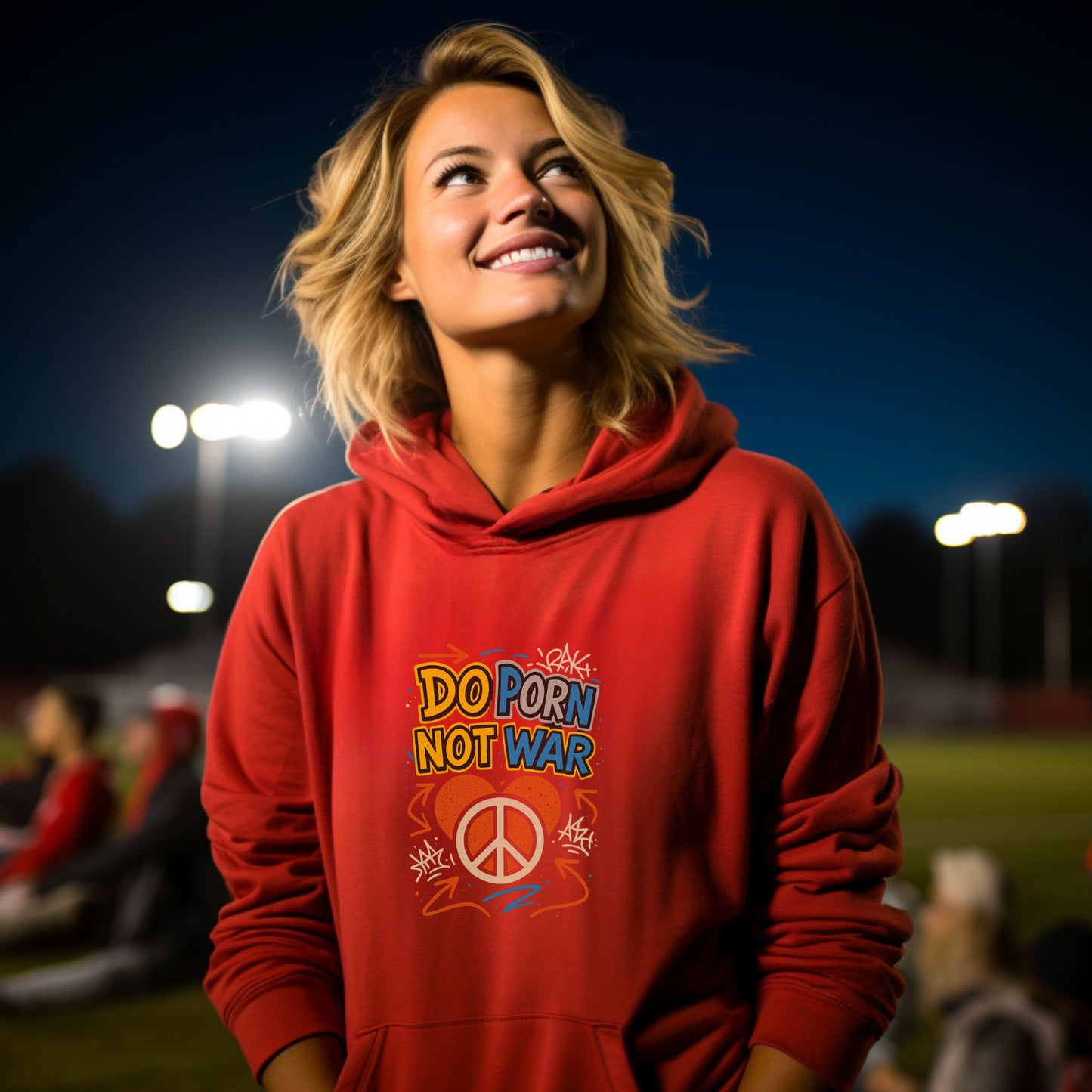 Do Porn Not War Peace Symbol Graphic Hoodie product