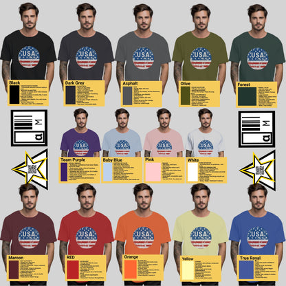 Vintage USA Flag Graphic Short Sleeve T-shirt product