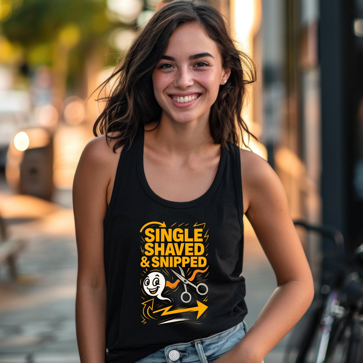 Single Shaved and Snipped Design Fun Tank Top Product