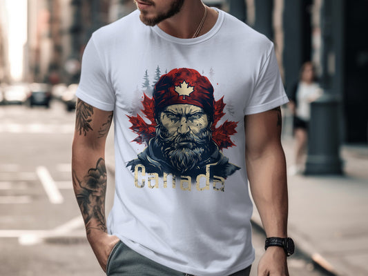 Canada Bearded Man Maple Leaves Graphic T-Shirt Product