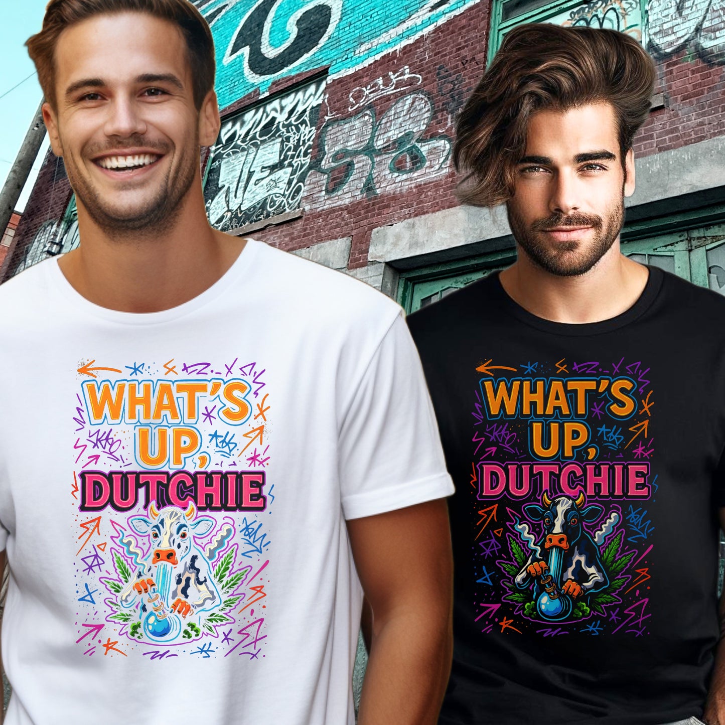 Whats Up Dutchie Showdown Graphic Design Print T-Shirt