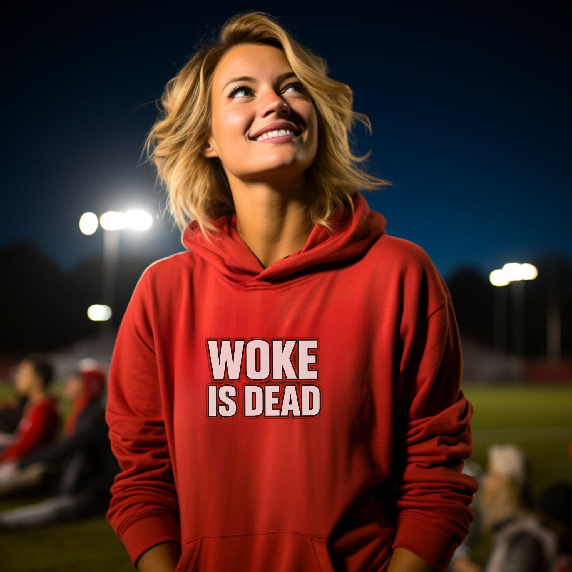 Woke Is Dead Statement Hoodie for Casual Style