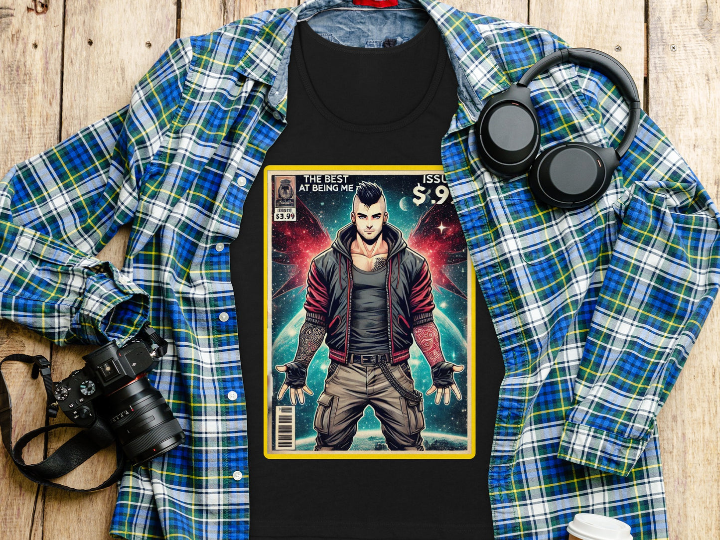 Vintage Comic Cover Superhero Design T-shirt product