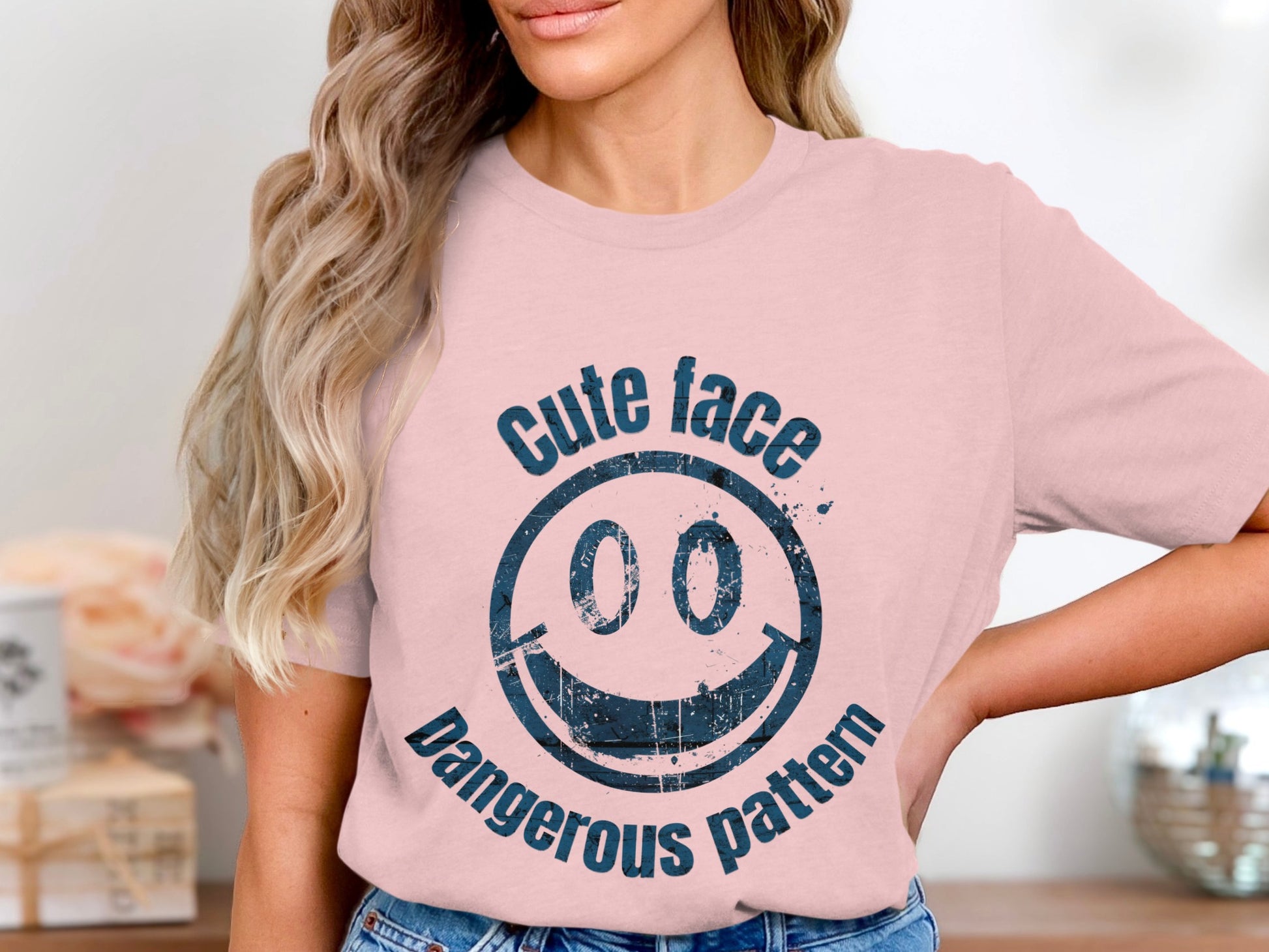 Cute Face Dangerous Pattern Graphic T-Shirt product type