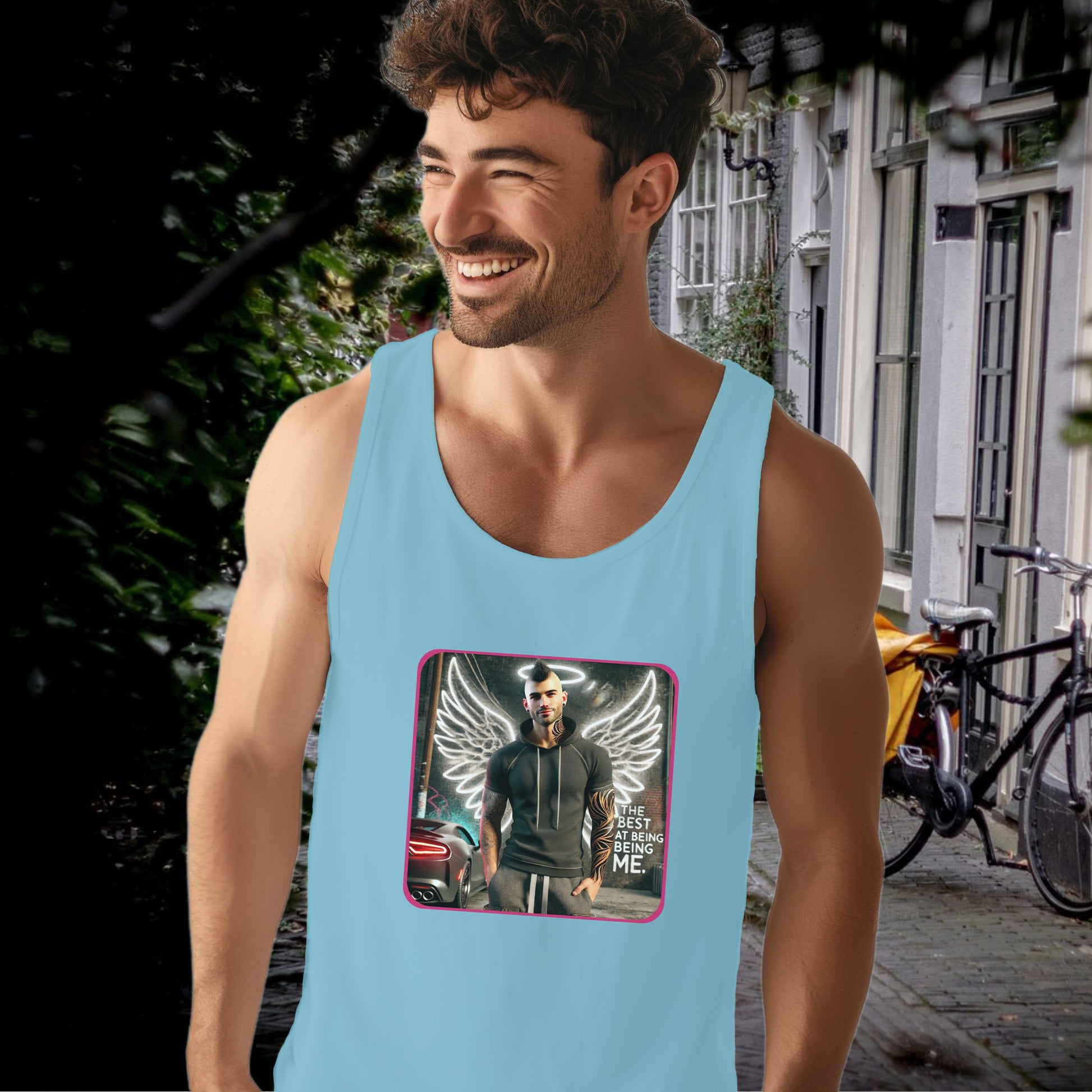 Empowering Angel Design Blue Tank Top product