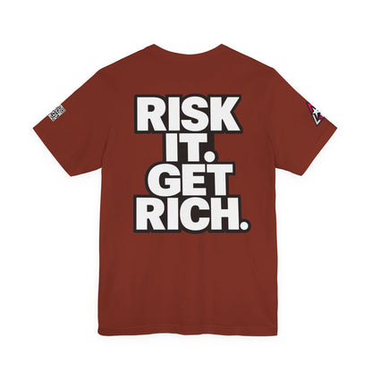 Risk It. Get Rich. – Bold Motivational Graphic Tee