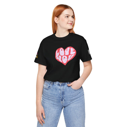 Love You Graphic T-Shirt | Heart Graphic Tee | Cute Retro Streetwear Shirt