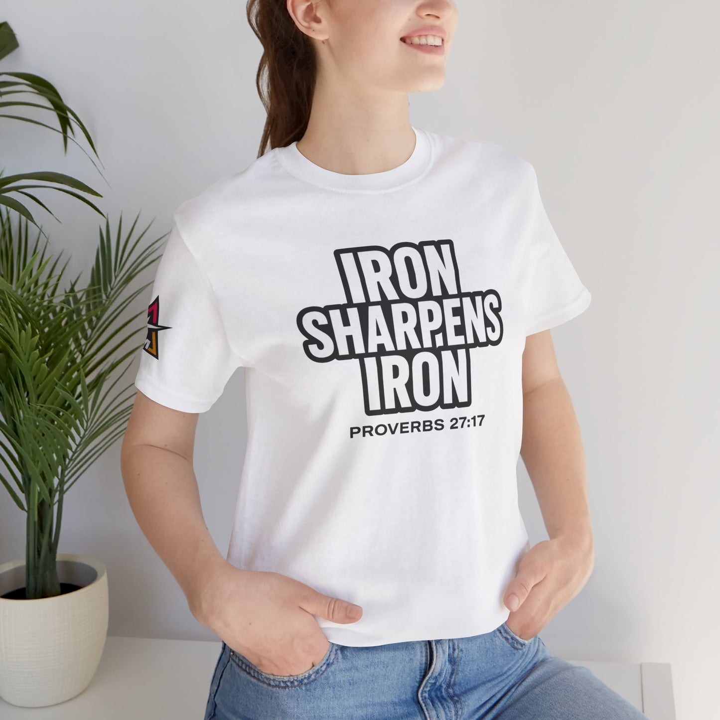 Iron Sharpens Iron Graphic T-Shirt | Proverbs 27:17 Christian Tee | Faith & Strength Streetwear
