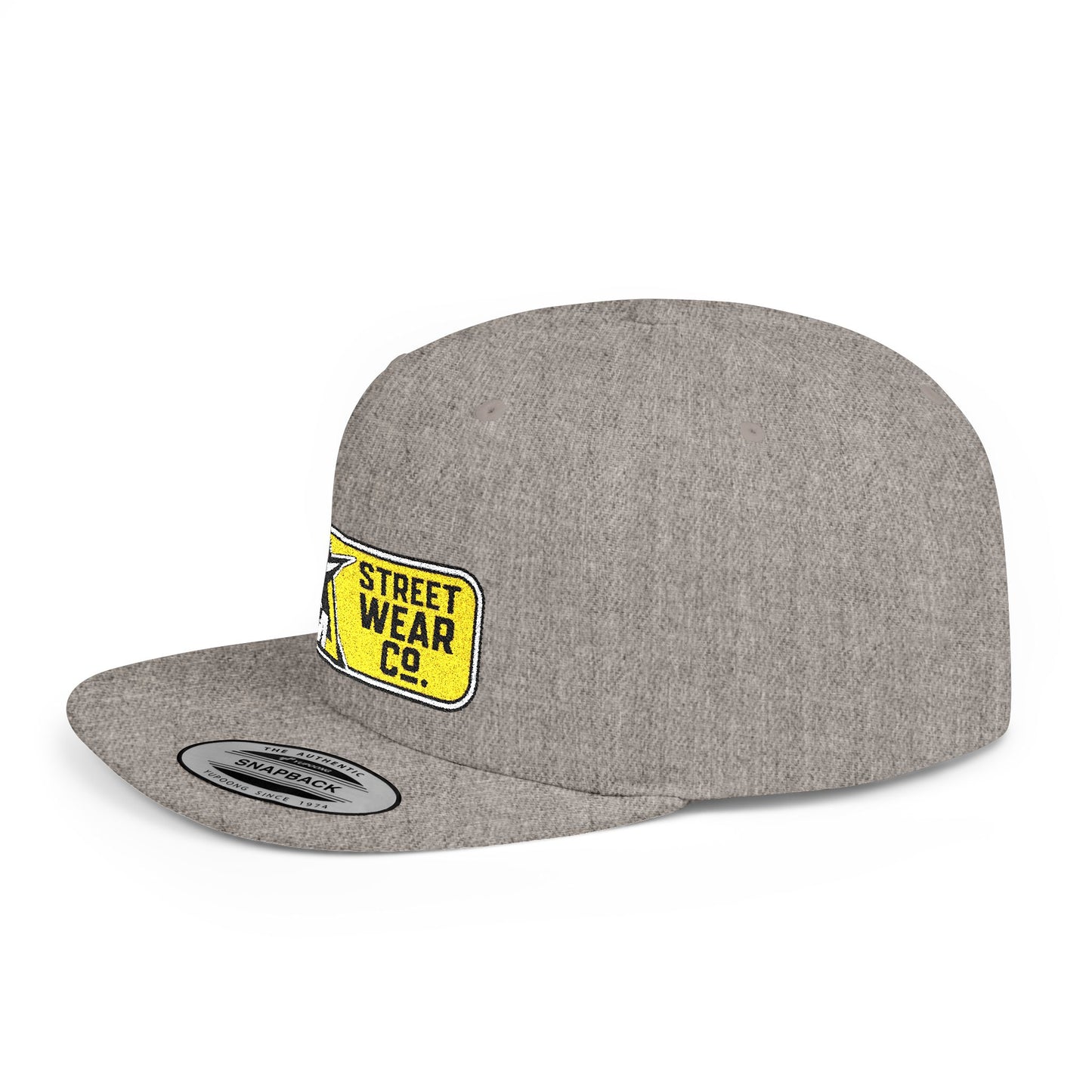 AM Streetwear Co. Embroidered Snapback Hat | Premium Streetwear Cap | Modern Logo Flat Bill Hat | Everyday Lifestyle Cap