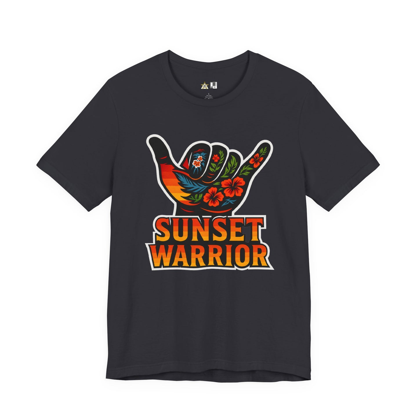 Sunset Warrior Shaka – Unisex Bold Streetwear Graphic Tee