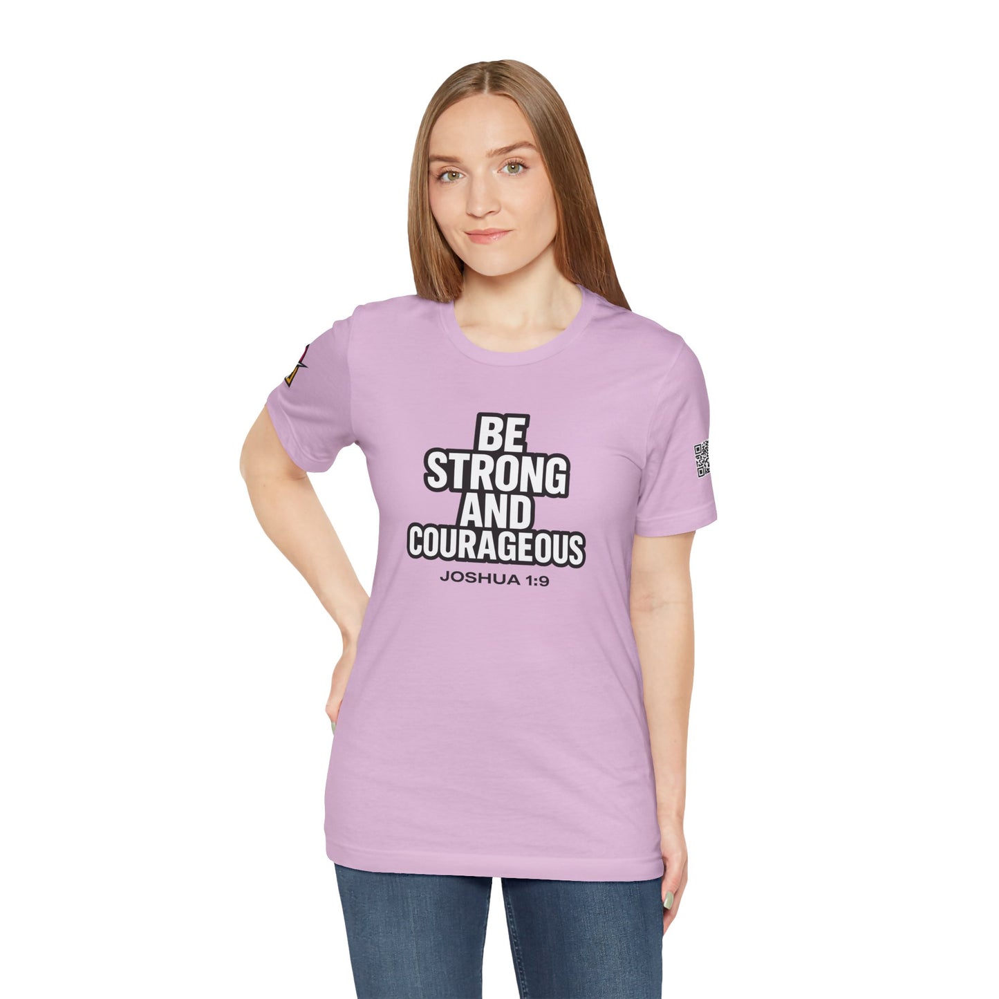 Be Strong and Courageous Graphic T-Shirt | Joshua 1:9 Christian Tee | Faith & Strength Streetwear
