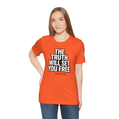 The Truth Will Set You Free Graphic T-Shirt | John 8:32 Christian Tee | Faith Streetwear Shirt