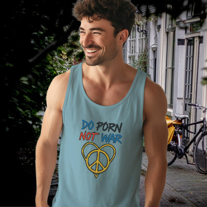 Do Porn Not War with Peace Sign Graphic Tank Top Product