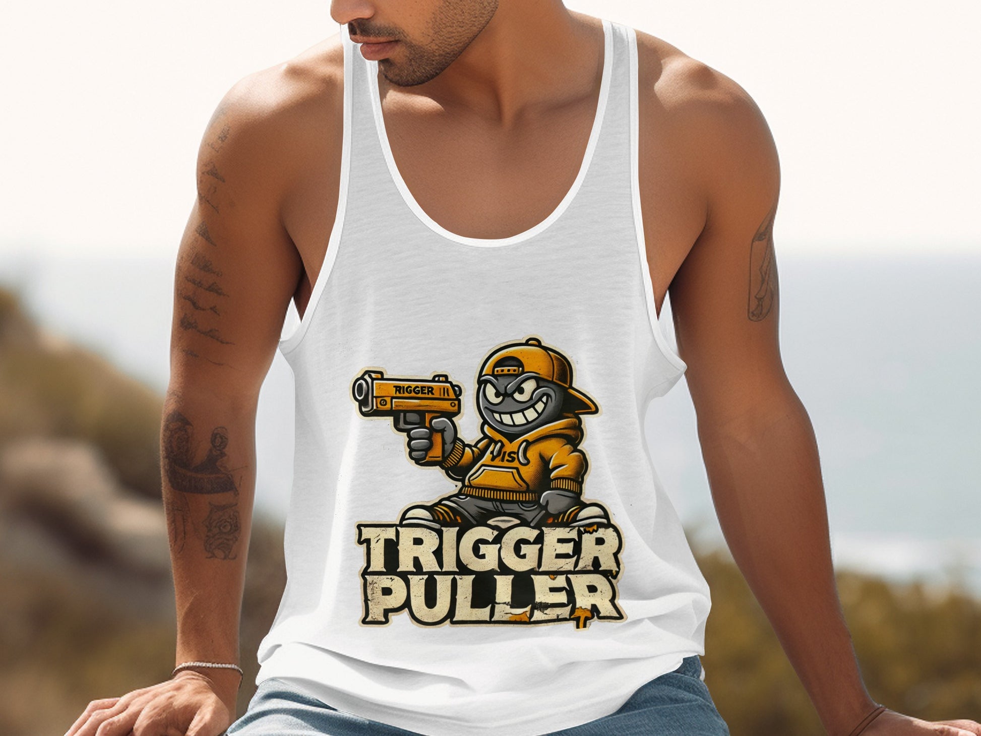 Trigger Puller Tank Top Cartoon Gunner product type