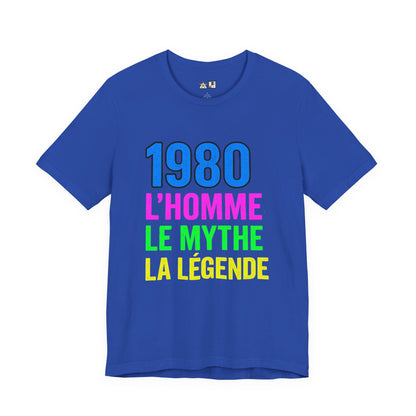 Born a Legend Since 1980 (editable French)– Unisex Streetwear Graphic Tee