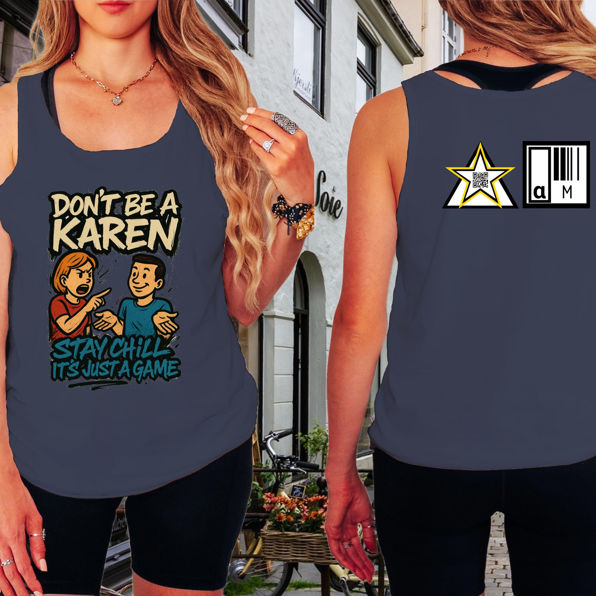 Don't Be A Karen Stay Chill Game Graphic Tank Top product