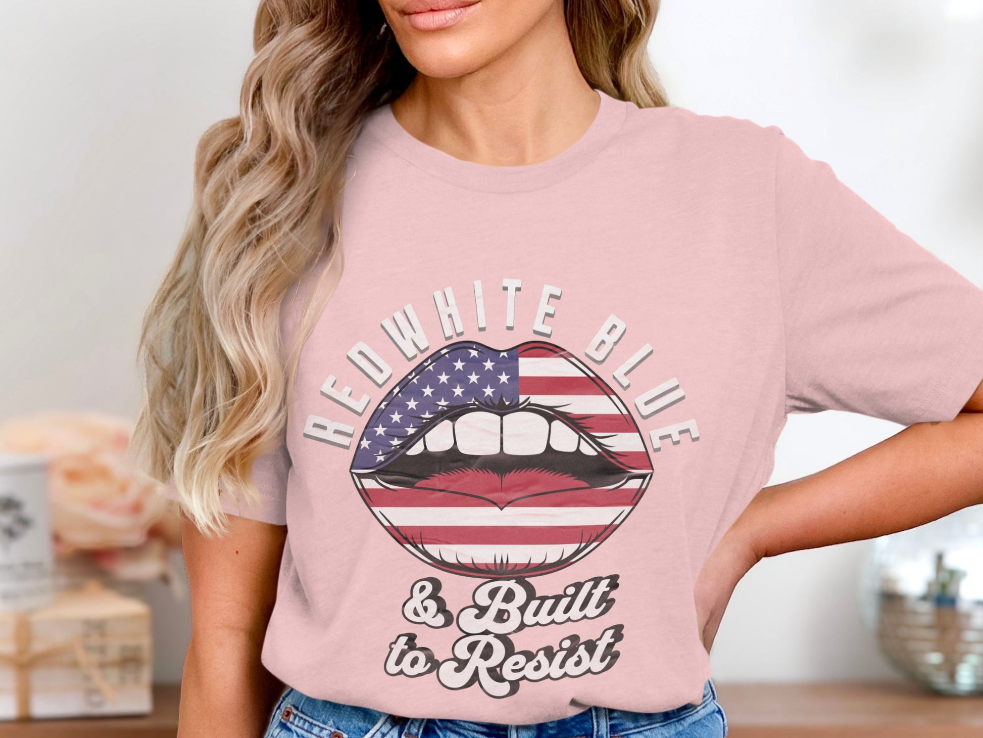 Red White Blue Built to Resist Graphic Shirt product