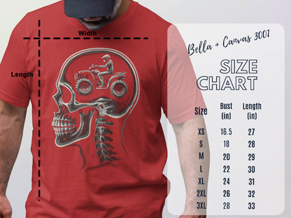 Skull Anatomy T Shirt with ATV Rider Design